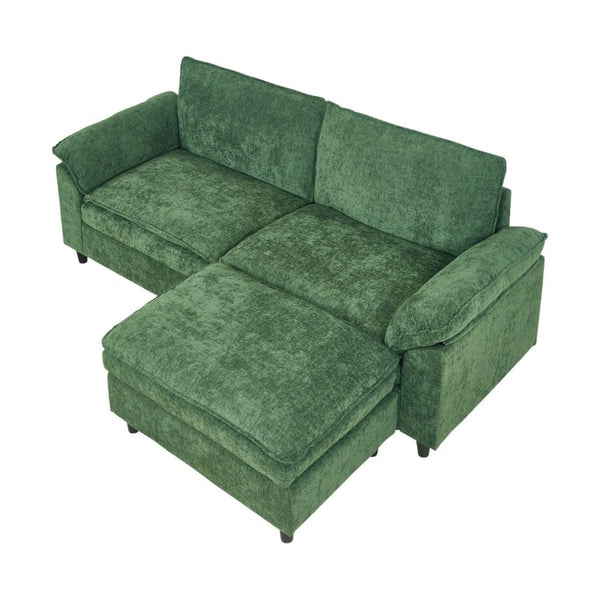 English Elm 2127-Gn-Middle,middle Upholstered Sofa with Hidden Under Seat Storage and Padded Armrests W308P202298