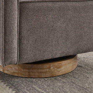 English Elm 28.94W Swivel Club Accent Chair Linen Blend Upholstery Rubberwood Base Living Room W3098P439181