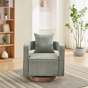 English Elm 29.13W Boucle Swivel Accent Chair Open Back 360 Rotation for Bedroom or Lounge Pale Green W3098P439182