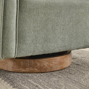 English Elm 29.13W Boucle Swivel Accent Chair Open Back 360 Rotation for Bedroom or Lounge Pale Green W3098P439182