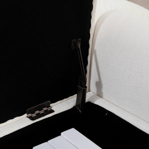 English Elm 65.55 Inch Upholstered Storage Bench with Lift Top Napped Fabric and Walnut Rubberwood Legs Beige W3098P470274