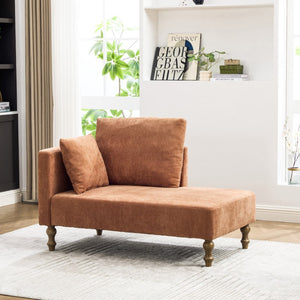 English Elm 50 Inch Modern Chenille Chaise Lounge with Pocketed Springs and Walnut Rubberwood Legs W3098P539918