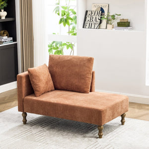 English Elm 50 Inch Modern Chenille Chaise Lounge with Pocketed Springs and Walnut Rubberwood Legs W3098P539918