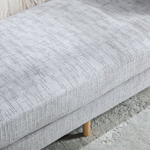 English Elm 83.1"wide Chenille Upholstered Daybed Bench with Bolster Pillows and Rubberwood Legs W3098S00092