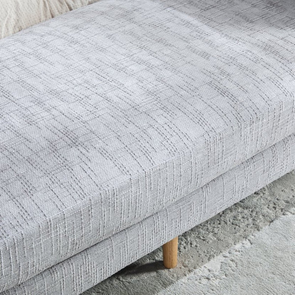 English Elm 83.1"wide Chenille Upholstered Daybed Bench with Bolster Pillows and Rubberwood Legs W3098S00092
