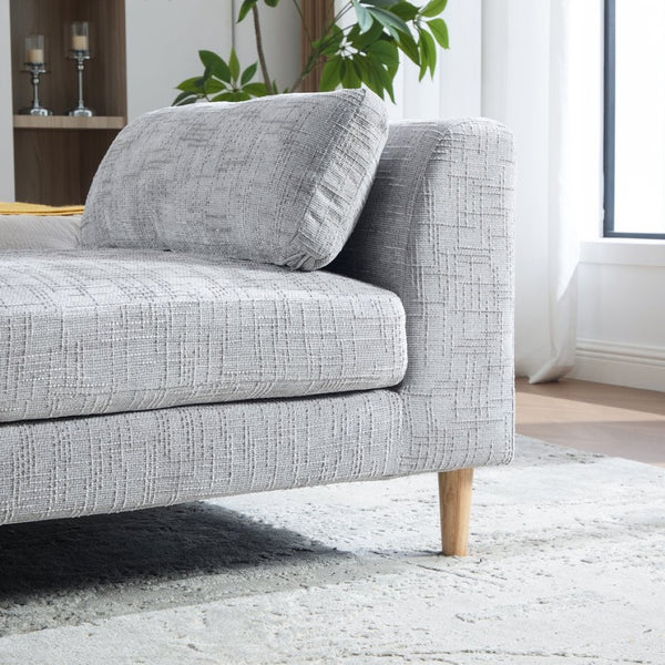 English Elm 83.1"wide Chenille Upholstered Daybed Bench with Bolster Pillows and Rubberwood Legs W3098S00092