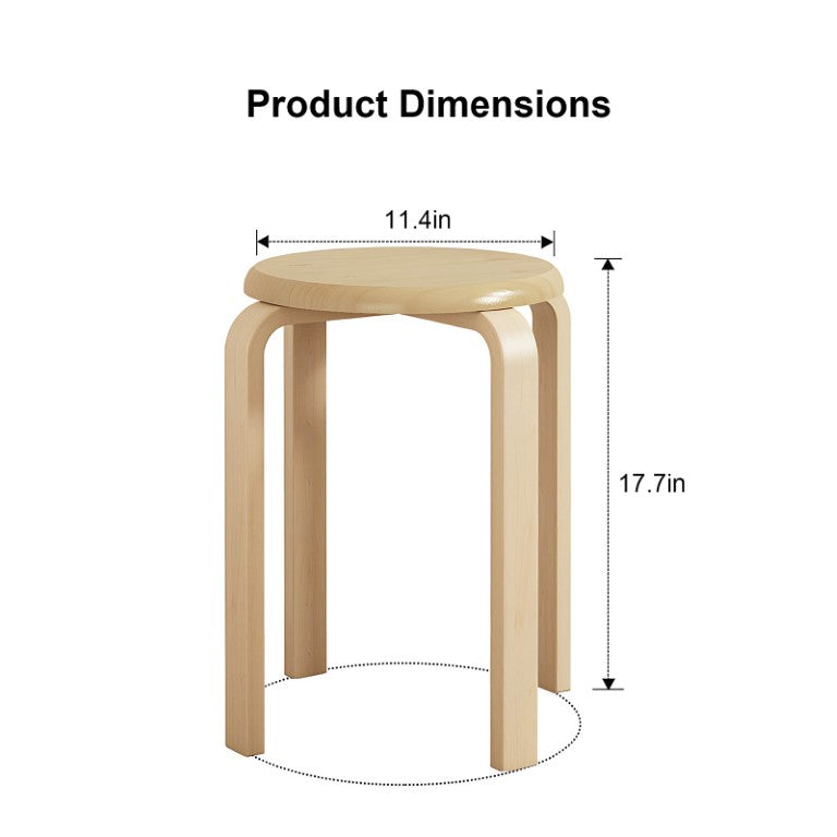 English Elm Stackable Bentwood Backless Stools Set of Four with Natural Finish for Kitchens and Classrooms W3101P417702