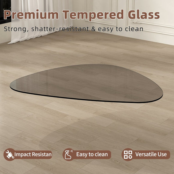 English Elm Modern Mid Century Coffee Table Tempered Glass Top Walnut Base Low Profile Lounge W3101P480730