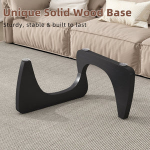 English Elm Modern Mid Century Coffee Table Tempered Glass Top Walnut Base Low Profile Lounge W3101P480730