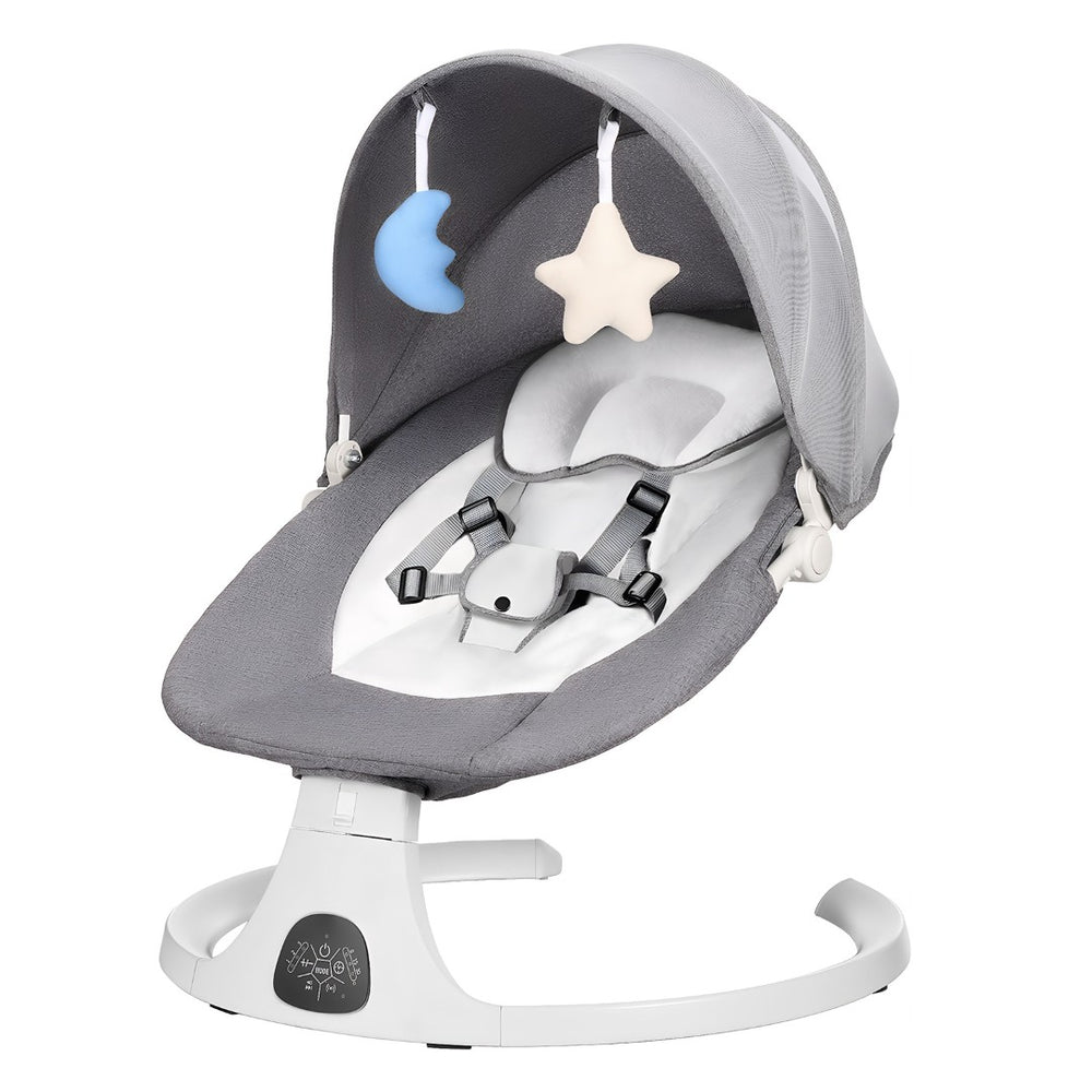English Elm Baby Electric Swing with Bluetooth Speaker Remote 5 Speeds Soothing Nursery Rocker W3101P481716