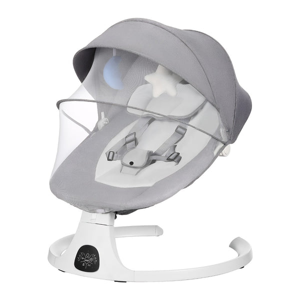 English Elm Baby Electric Swing with Bluetooth Speaker Remote 5 Speeds Soothing Nursery Rocker W3101P481716