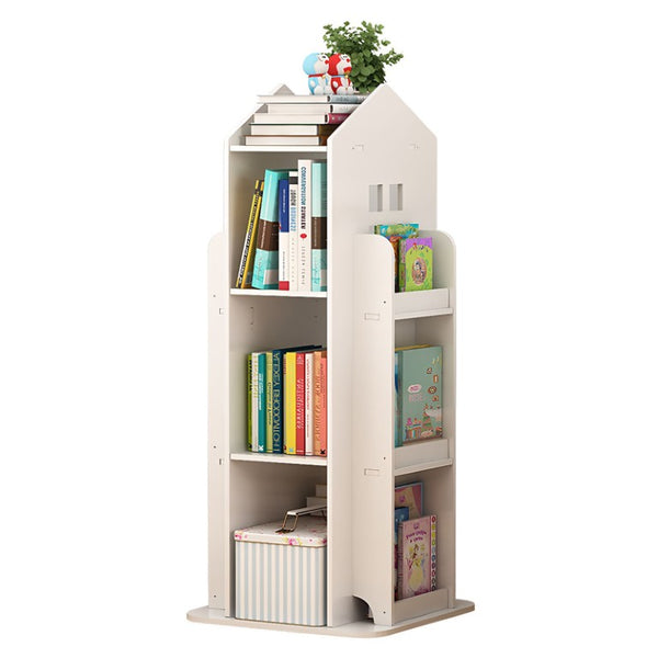 English Elm 4-Tier Rotating Kids Bookcase Spinning Floor Tower for Bedroom Playroom Study W3101P484433