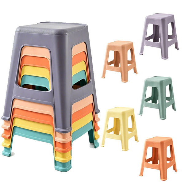 English Elm 5 Pack Polypropylene Stackable Backless Stools Flexible Seating for Classroom or Home W3101P484932