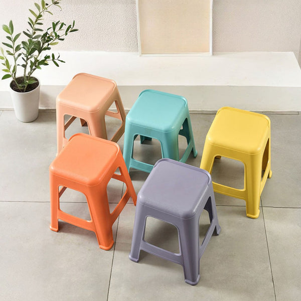 English Elm 5 Pack Polypropylene Stackable Backless Stools Flexible Seating for Classroom or Home W3101P484932