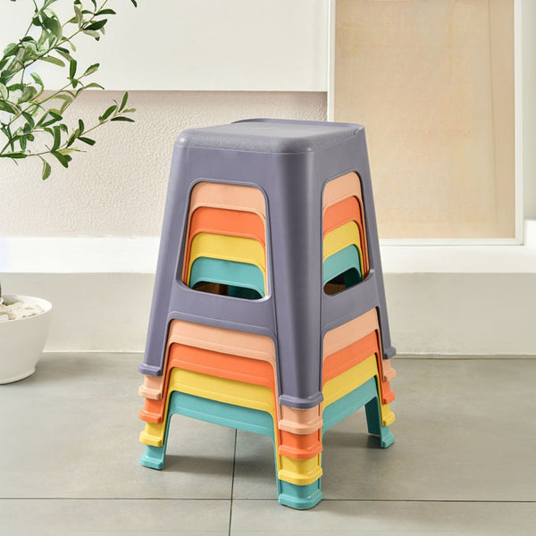 English Elm 5 Pack Polypropylene Stackable Backless Stools Flexible Seating for Classroom or Home W3101P484932