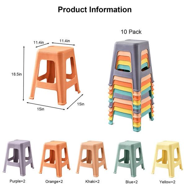 English Elm 10 Pack Colorful Polypropylene Stackable Stools Flexible Classroom Seating Bpa Free W3101P484956