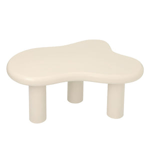 English Elm Cloud Shaped Wood Coffee Table Sculptural Cream Accent Piece for Modern Living Spaces W3101P492744