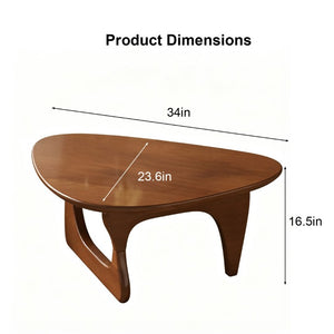 English Elm Noguchi Inspired Oval Walnut Coffee Table Triangular Base Mid-Century Living Room W3101P530716
