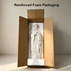 English Elm Virgin Mary Praying Garden Statue Magnesia Sculpted Rosary Outdoor Lawn Memorial Decor W3101P533550