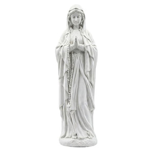 English Elm Virgin Mary Praying Garden Statue Magnesia Sculpted Rosary Outdoor Lawn Memorial Decor W3101P533550