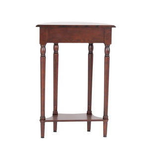 English Elm 23.6 Inch Semi-Circle Entryway Console Table with Drawer Carved Legs Dark Wood W3101P548870