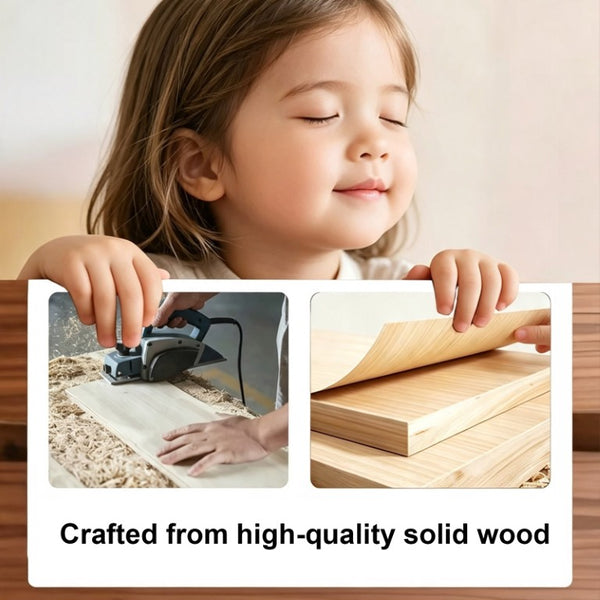 English Elm 31.5 Inch Natural Wood Writing Desk with Drawer Compact Study Table for Small Spaces W3101P548878
