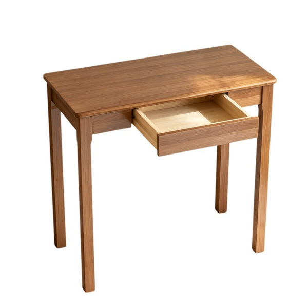 English Elm 31.5 Inch Natural Wood Writing Desk with Drawer Compact Study Table for Small Spaces W3101P548878