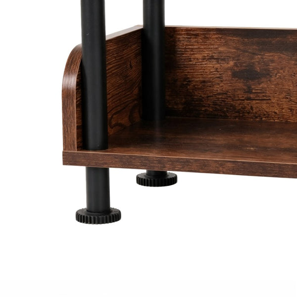 English Elm 5-Tier Industrial Bookcase Rustic Brown MDF Shelving with Black Metal Frame for Home Office W3101P574173
