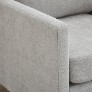 English Elm 30.7"w Square Chenille Swivel Accent Chair Weathered Wood Base Cozy Living Room Seating Light Gray W3118P439414
