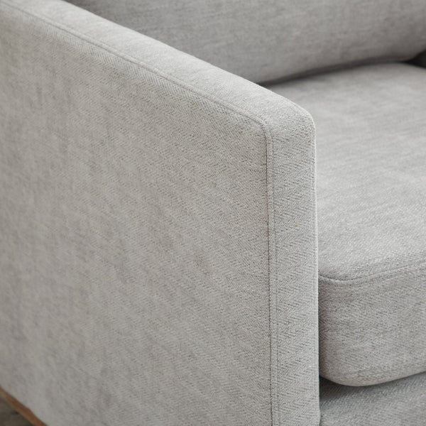 English Elm 30.7"w Square Chenille Swivel Accent Chair Weathered Wood Base Cozy Living Room Seating Light Gray W3118P439414