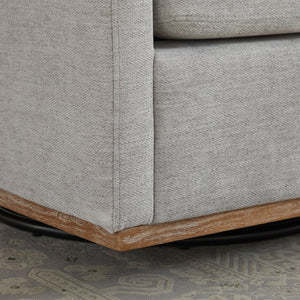 English Elm 30.7"w Square Chenille Swivel Accent Chair Weathered Wood Base Cozy Living Room Seating Light Gray W3118P439414