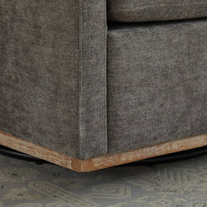 English Elm 30.7"w Square Chenille Swivel Accent Chair Weathered Wood Base Cozy Living Room Seating Charcoal W3118P439416