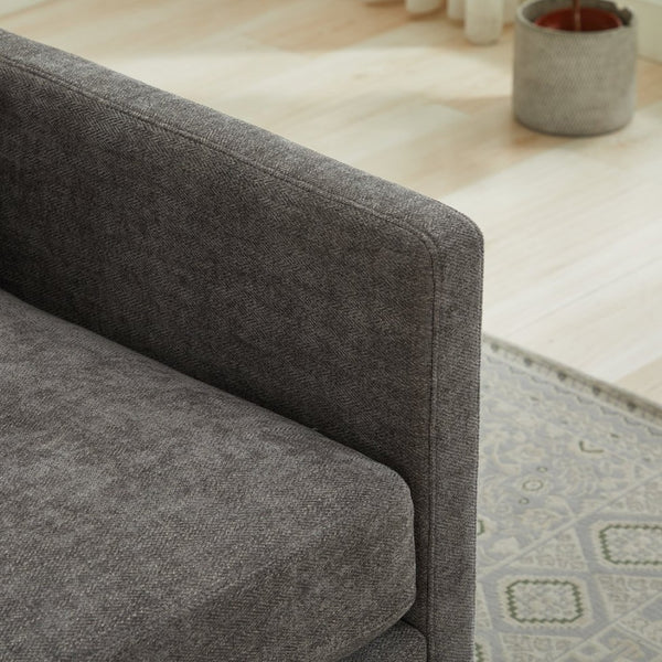 English Elm 30.7"w Square Chenille Swivel Accent Chair Weathered Wood Base Cozy Living Room Seating Charcoal W3118P439416
