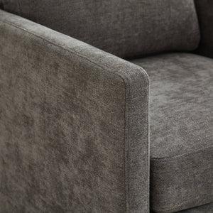 English Elm 30.7"w Square Chenille Swivel Accent Chair Weathered Wood Base Cozy Living Room Seating Charcoal W3118P439416