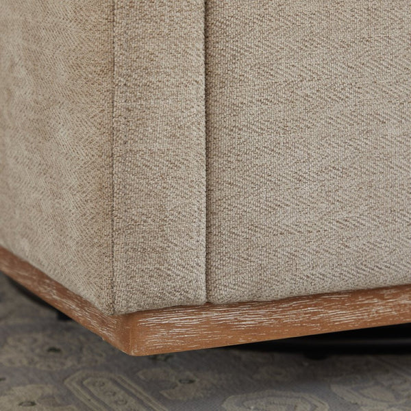 English Elm 30.7"w Square Chenille Swivel Accent Chair Weathered Wood Base Cozy Living Room Seating Taupe W3118P439418