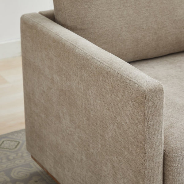 English Elm 30.7"w Square Chenille Swivel Accent Chair Weathered Wood Base Cozy Living Room Seating Taupe W3118P439418