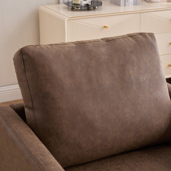 English Elm 30.7"w Pu Leather Swivel Club Chair with Pocket Spring Cushion for Modern Living Spaces W3118P439419