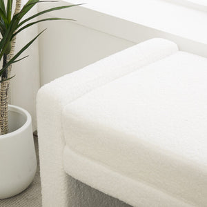 English Elm 66.9" Oversized Boucle Upholstered Bench with Sled Base for Bedroom or Entryway W3118P453439