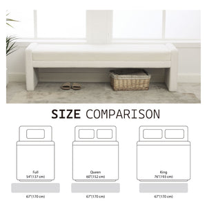 English Elm 66.9" Oversized Boucle Upholstered Bench with Sled Base for Bedroom or Entryway W3118P453439