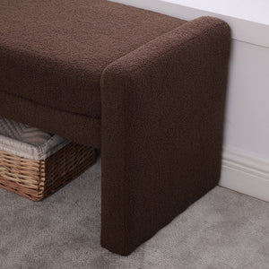 English Elm 66.9" Oversized Boucle Upholstered Bench with Sled Base for Bedroom or Entryway Coffee W3118P453441