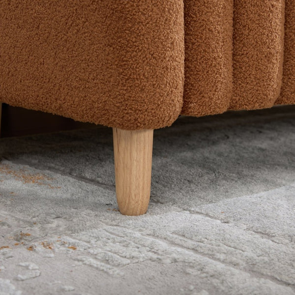 English Elm 63.4"w Wave Tufted Teddy Upholstered Flip Top Storage Bench with Armrests for Bedroom Caramel W3118P453445
