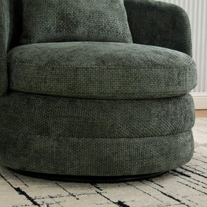 English Elm 30"w Chenille Barrel Swivel Accent Chair with Pillow for Living Room Reading Nook W3118P462480