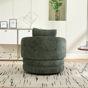 English Elm 30"w Chenille Barrel Swivel Accent Chair with Pillow for Living Room Reading Nook W3118P462480