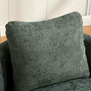 English Elm 30"w Chenille Barrel Swivel Accent Chair with Pillow for Living Room Reading Nook W3118P462480