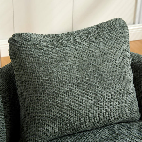 English Elm 30"w Chenille Barrel Swivel Accent Chair with Pillow for Living Room Reading Nook W3118P462480