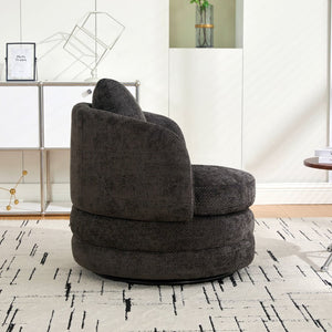 English Elm 30"w Swivel Barrel Accent Chair Chenille Upholstered Round Club Seat for Living Room W3118P462481