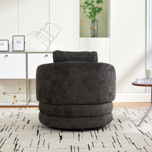 English Elm 30"w Swivel Barrel Accent Chair Chenille Upholstered Round Club Seat for Living Room W3118P462481