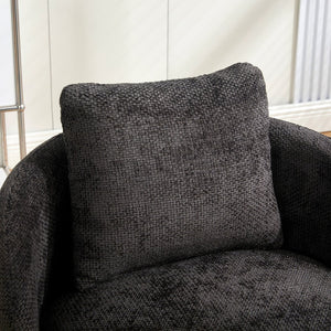 English Elm 30"w Swivel Barrel Accent Chair Chenille Upholstered Round Club Seat for Living Room W3118P462481