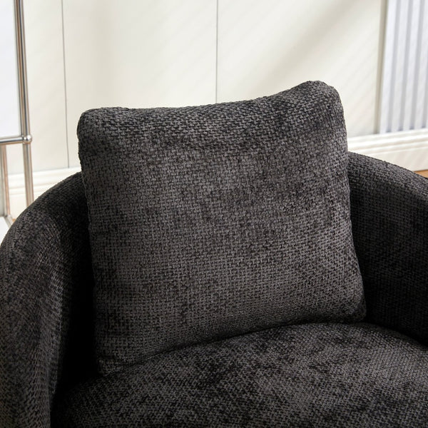 English Elm 30"w Swivel Barrel Accent Chair Chenille Upholstered Round Club Seat for Living Room W3118P462481