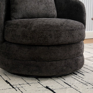 English Elm 30"w Swivel Barrel Accent Chair Chenille Upholstered Round Club Seat for Living Room W3118P462481